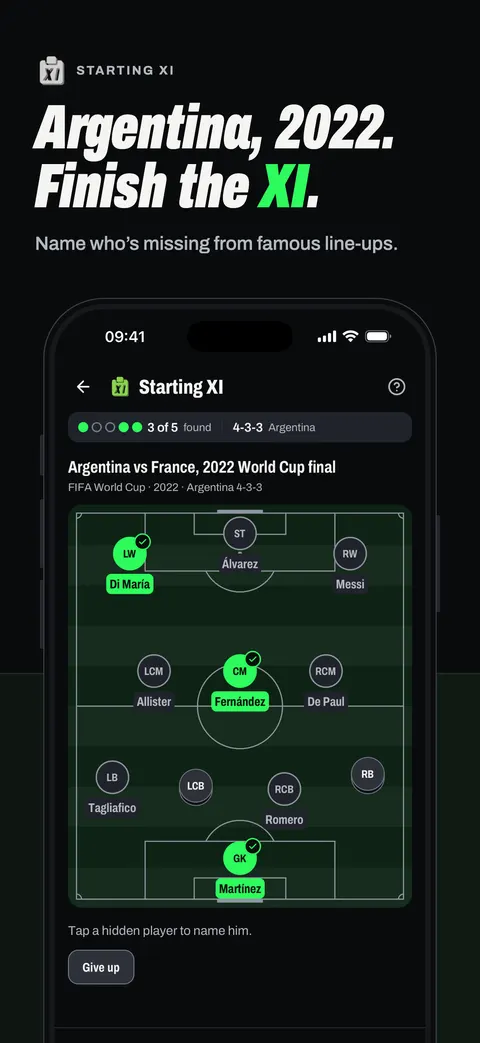 Starting XI: finish the line-up